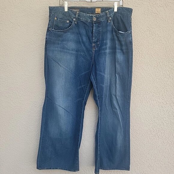 Adriano Goldschmied Men's 38x34 Blue Baggy The Symbol Wide Leg Faded Denim - Picture 1 of 8